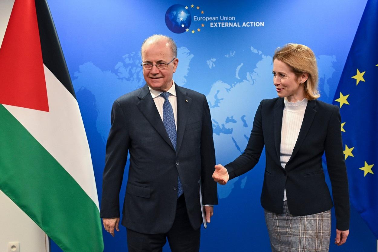 kaja kallas bersama pm palestina