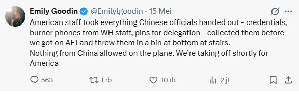 Apa yang dilihat Emily Doodin dia tuliskan di laman media sosial X miliknya. (X @Emily Goodin)